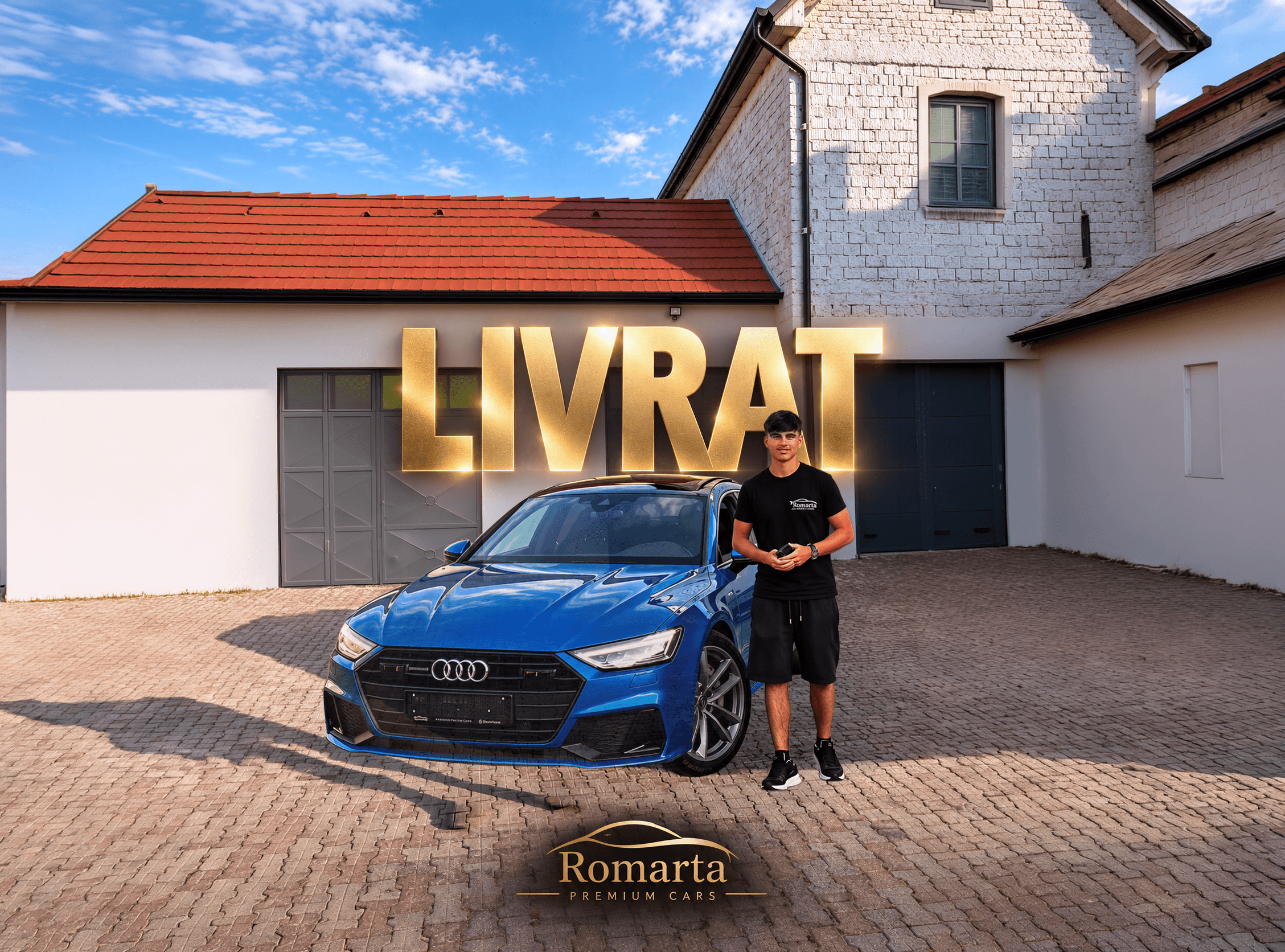 Audi albastru livrat de Romarta Cars