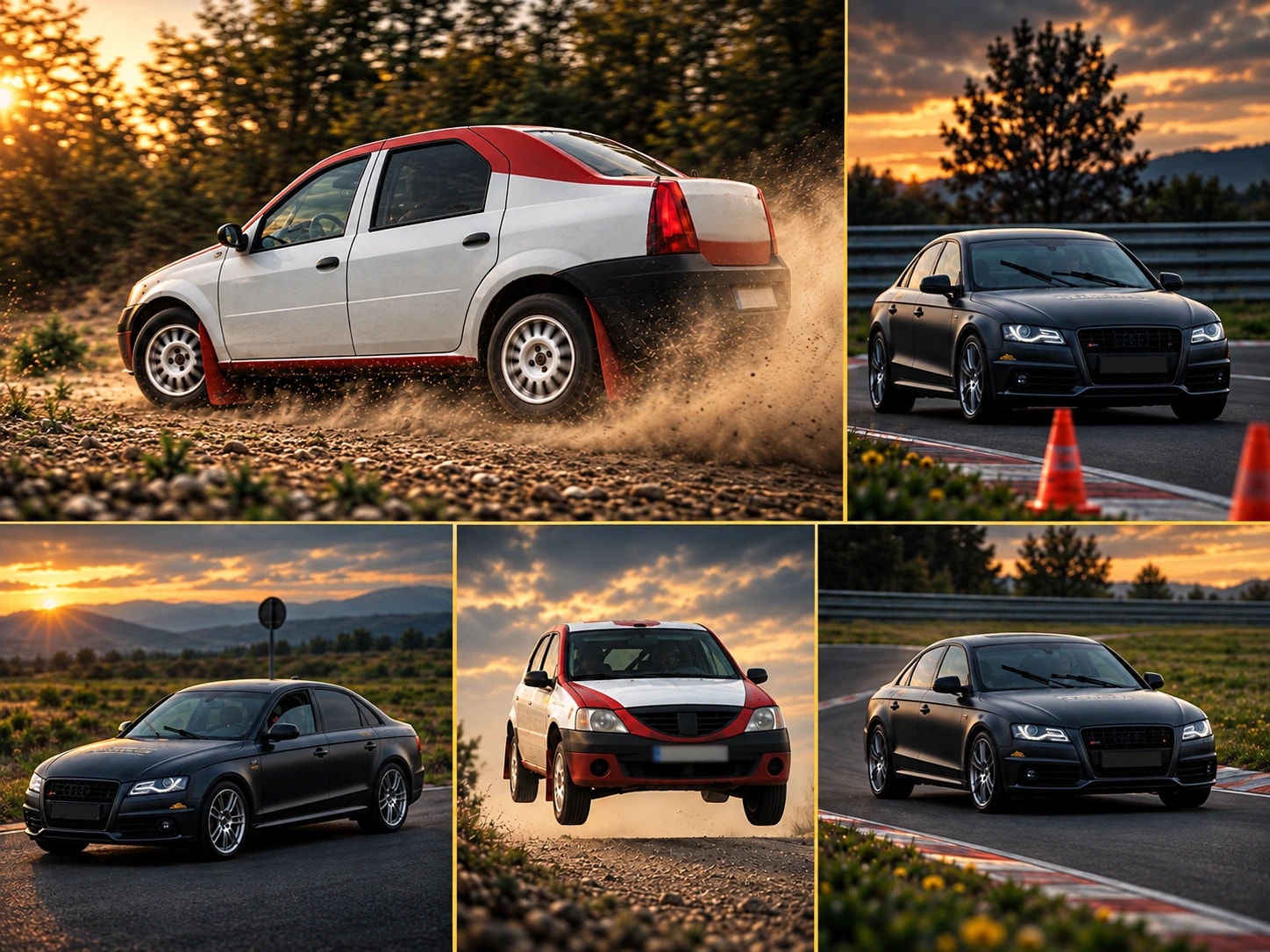 Colaj Romarta Cars cu imagini din motorsport și evenimente auto